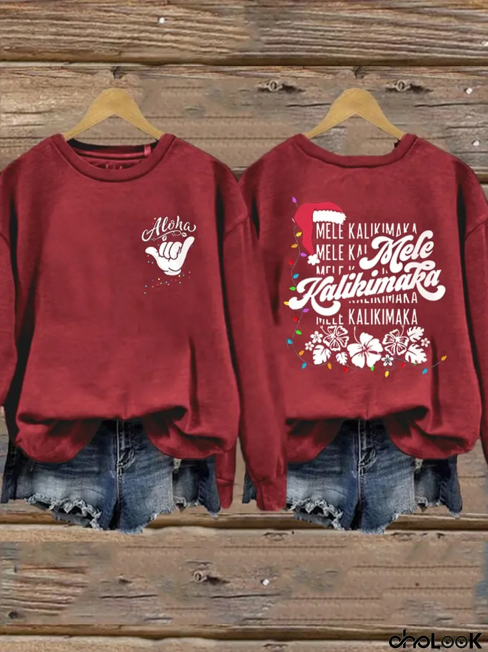 Women's Hawaiian Christmas Mele Kalikimaka Print Sweatshirt