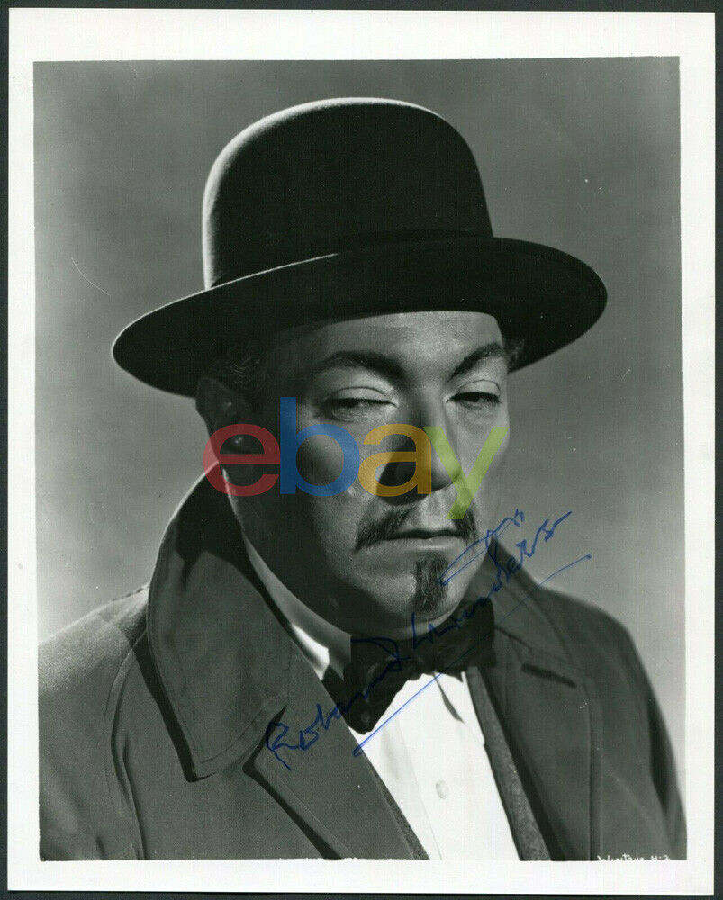 ROLAND WINTERS SIGNED 8X10 Photo Poster painting CHARLIE CHAN THE CHINESE RING GOLDEN EYE reprin