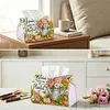 DIY Diamond Art Tissue Box Holder Plant PULeather Diamond Art Desktop Organizer Resin Rhinestone Storage Organizers Gem Art Home Office Decor Craft Gift for Women