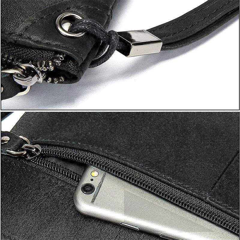 Fine Stitching Genuine Leather Single Handle-Top Zip Fastening Business Handbags