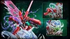 GX Evolution Series 011 Swords Dance Scyther & Bullet Punch Scizor & Flash Cannon Mega Scizor with LED - Pokemon Resin Statue - Fantasy Studios