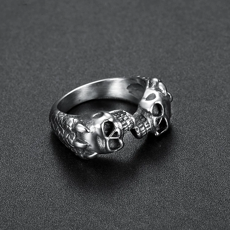 Double Skull Small Head Ring