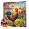 Framed Diamond Painting - Full Round Drill - Chicken (25x25cm)