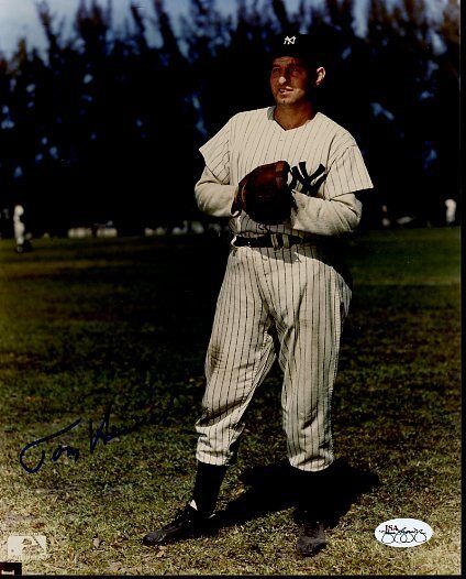 Tommy Henrich Signed Jsa Cert Sticker 8x10 Photo Poster painting Authentic Autograph