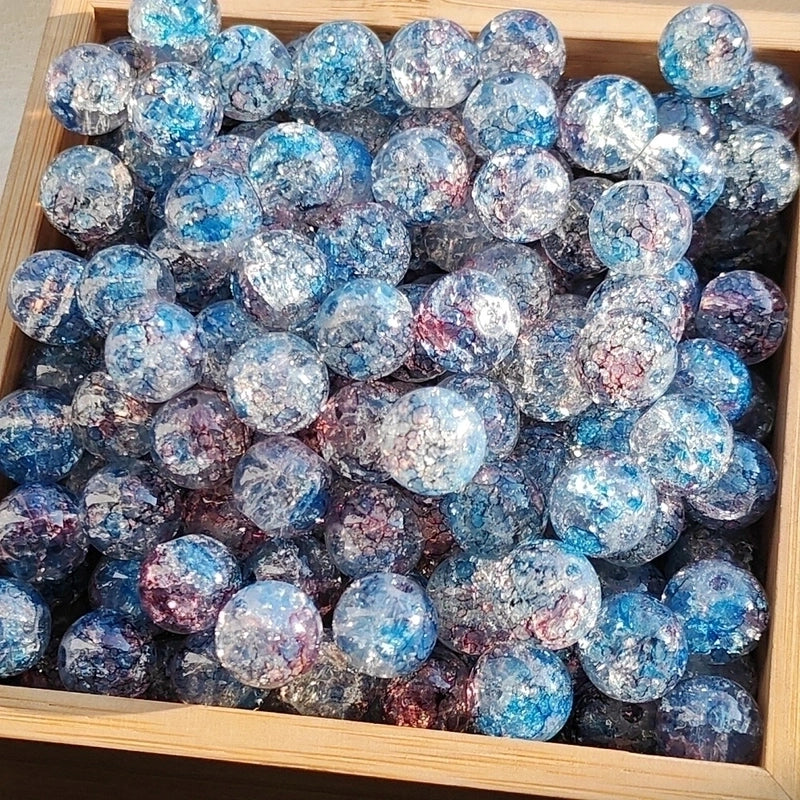 50 Pieces High Quality 8/10mm Protein Jade Broken Water Dyed Glass Bead DIY Handmade Glass Paint Beads Round Beads String Beads Materials