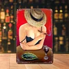 Woman Smoking a cigar - Vintage Metal Signs(12*16Inch)-Pin-up-girls