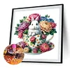 Kaninchen und G&auml;nsebl&uuml;mchen - Rundbohrer Diamantmalerei - 40*40cm
