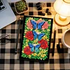 Flower Butterfly 5D DIY Diamond Art Painting Notebook Kit 50 Pages A5 Rhinestone Art Painting Notebook Kit for Adults Beginners Holiday Birthday Gift