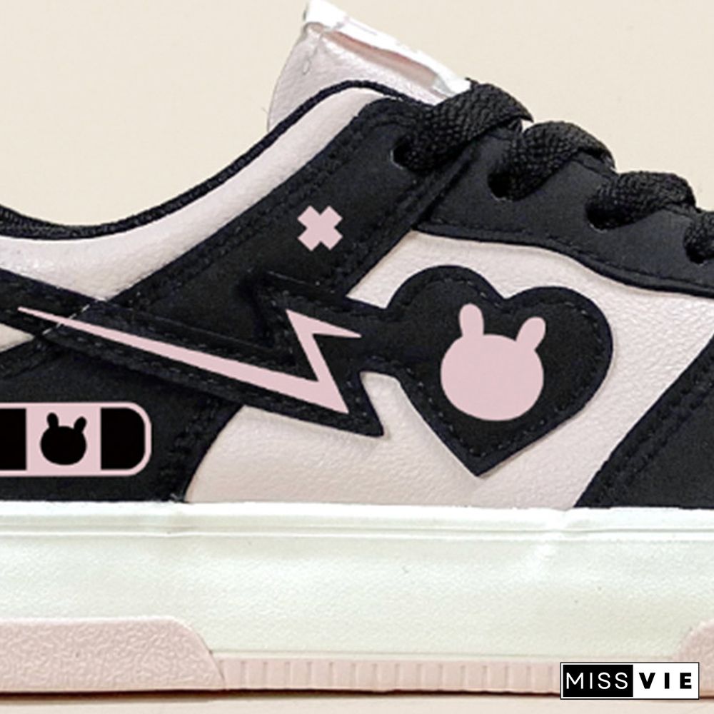 Love Heart Bunny Platform Round Toe Sneakers