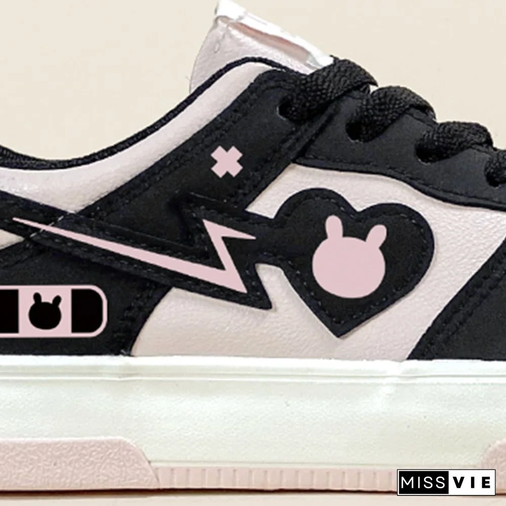 Love Heart Bunny Platform Round Toe Sneakers