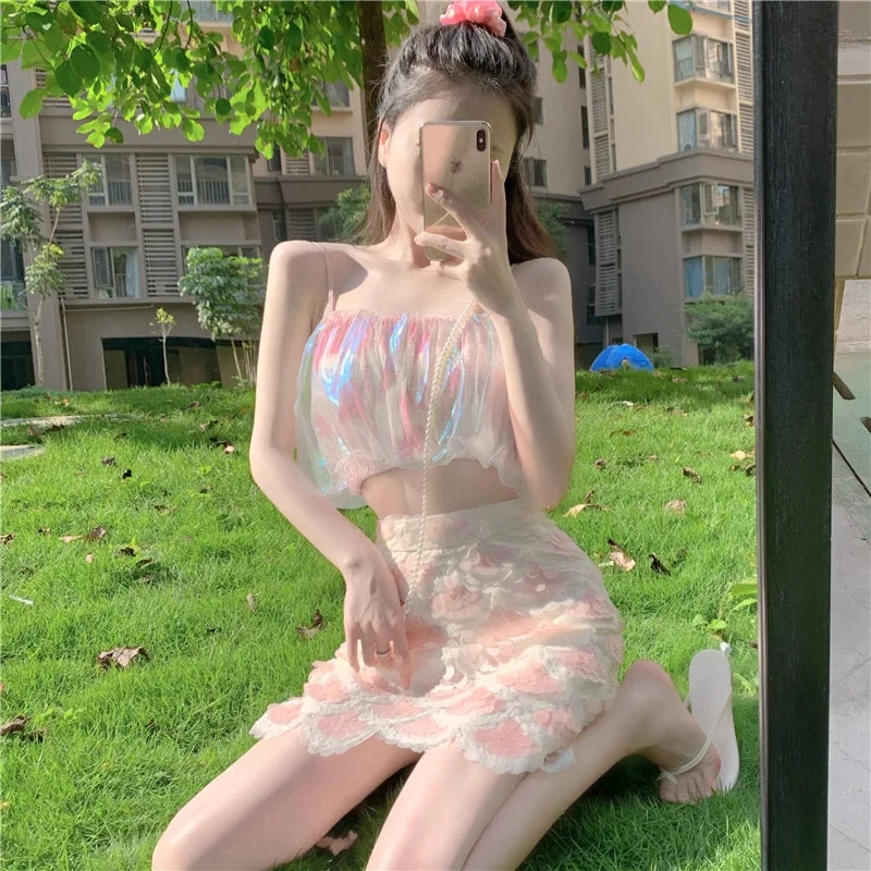 Mermaid Princess Sun-top Slip Skirt Suit SP19100