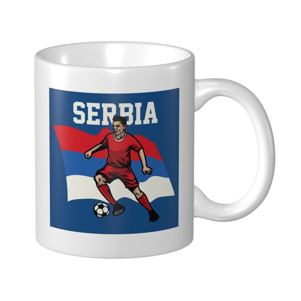 Serbia Soccer Player Ceramic Mug