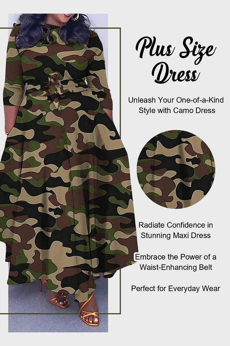 Xpluswear Plus Size Black Casual Round Neck With Pocket Wrap Maxi Dress