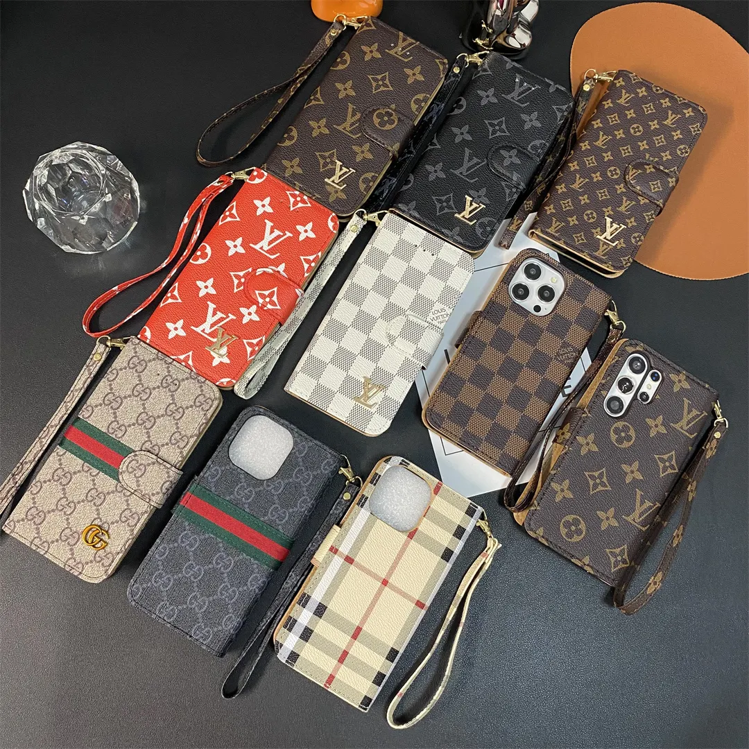 LV Monogram Canvas Wallet Apple iPhone Case Samsung Galaxy Checkerboard Canvas Holster