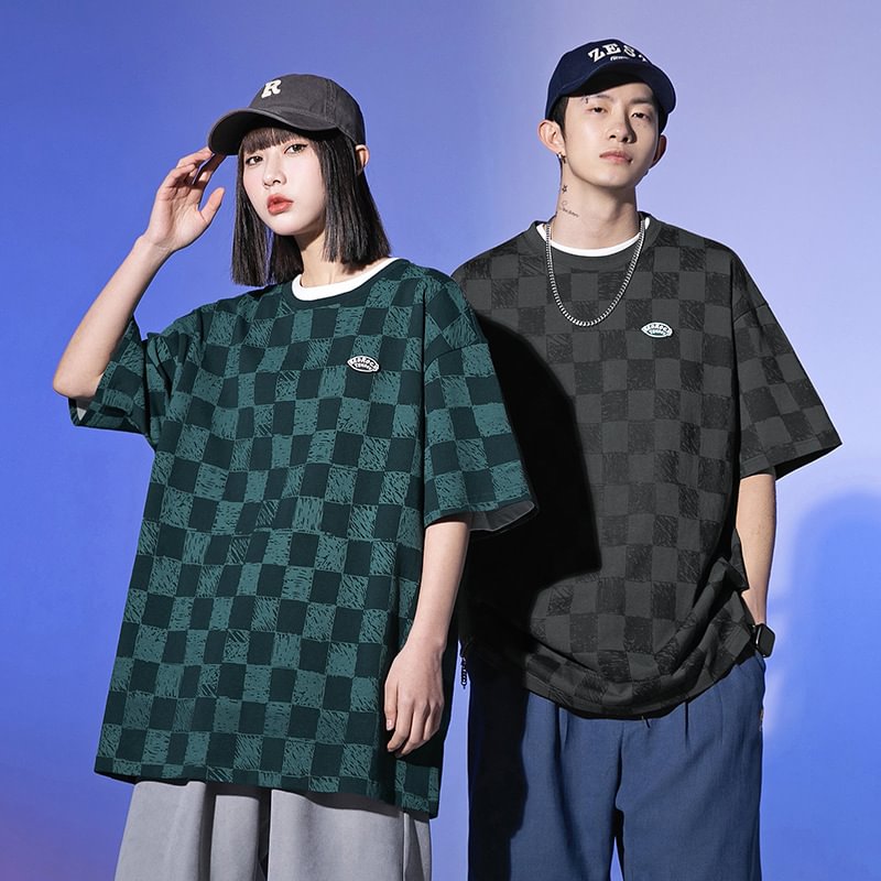 Checkerboard Tanjirou Style T-shirt  weebmemes