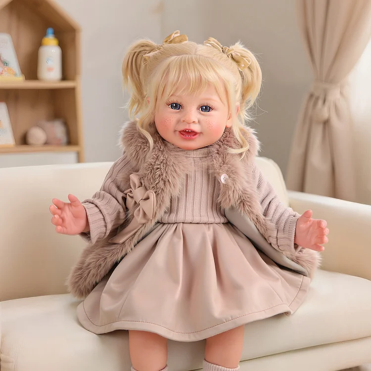 Babeside Quiet Reborn Baby Kelly 20''  Toddler Freckled Girl Building Lovely Memories