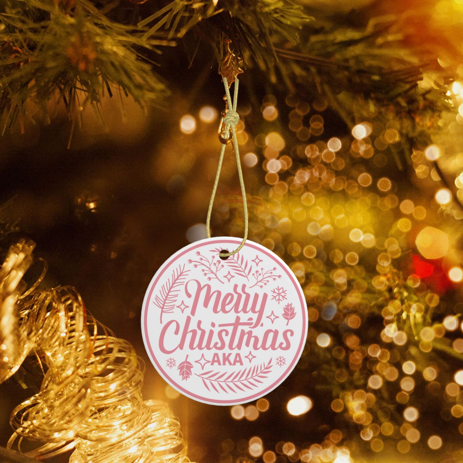 Christmas Circle Ceramic hanging