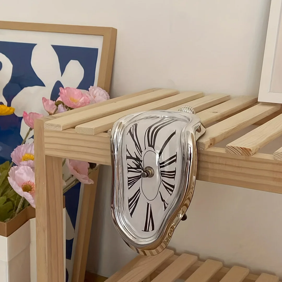 Sdrawing Silent Minimalist Roman Numeral Clock - Vintage Creative Twist Wall Clock for Home Bedroom Living Room