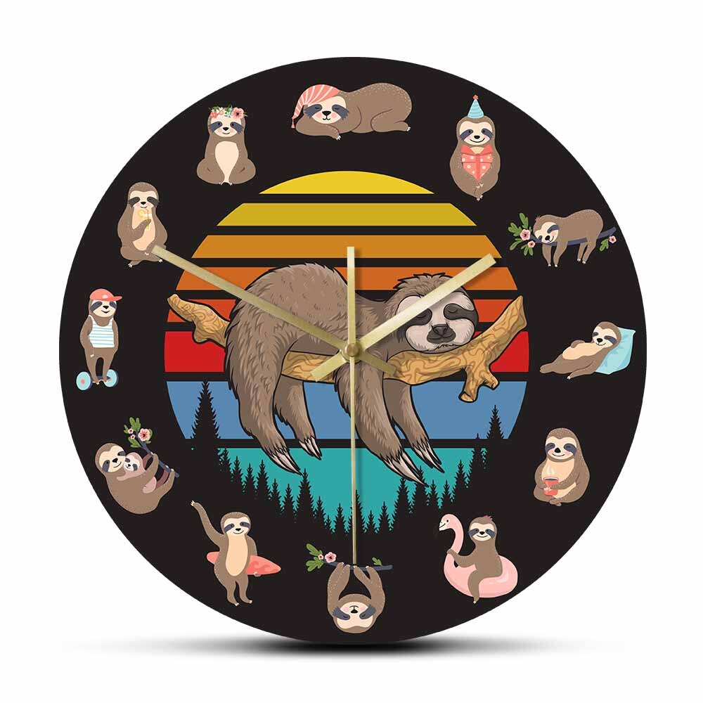 

Hanging Lazzy Sloth - Frameless Acrylic Wall Clock, 501 Original