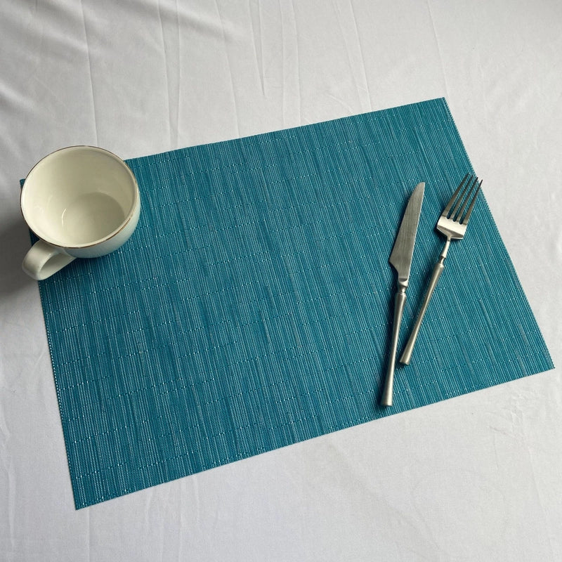 Cross-border Solid Color European-style Pvc Woven Insulation Western-style Placemat Hotel Home Teslin Dining Table Cushion Coaster