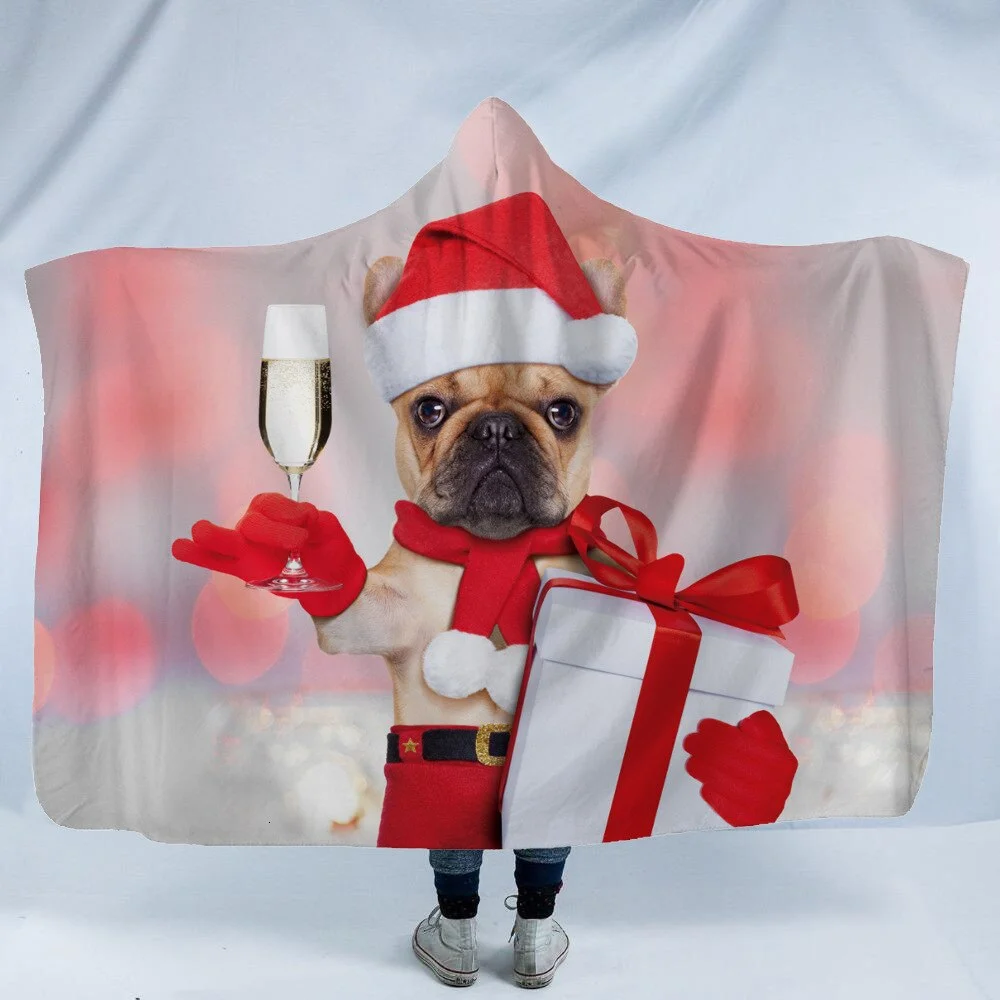 Hooded Blanket 3D Printed Bad Animals For Adults Childs Sherpa Fleece Hoodie Blanket Microfiber Warm Throw Blanket For Home Sofa