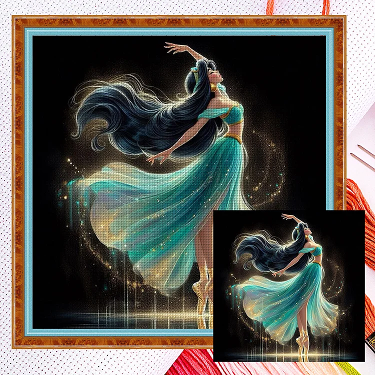 Dancing Princess Jasmine (40*40cm) 11CT Counted Cross Stitch gbfke