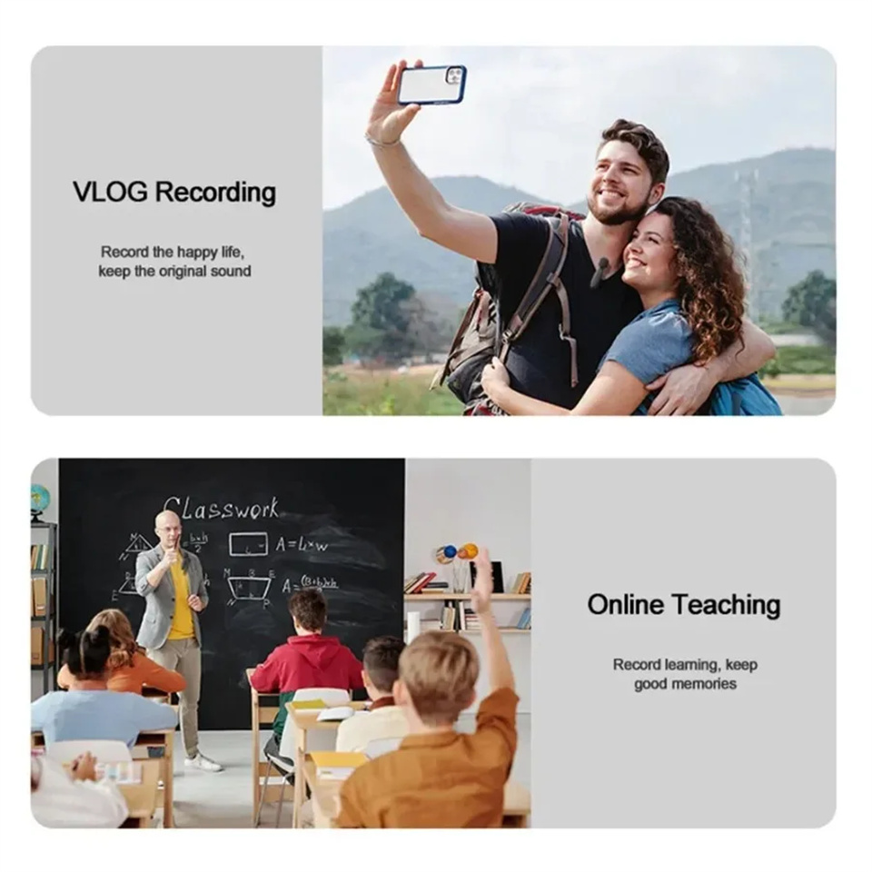 Likron Watches Likron Professional Wireless Lavalier Microphone System - Plug Play Lapel Mic for iPhone