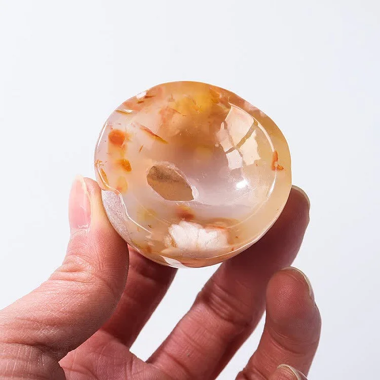 Olivenorma Cherry Blossom Agate Sardonyx Crystal Bowl