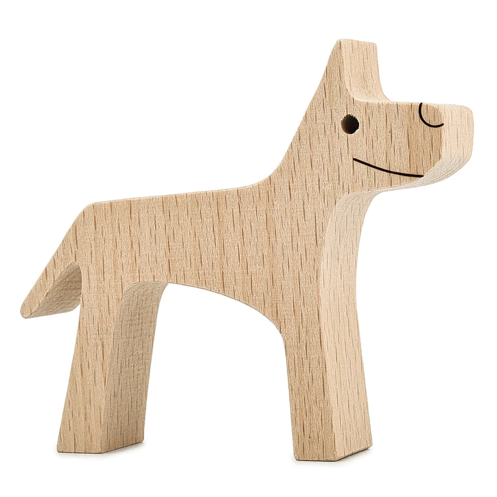 Wooden Dog Ornaments Easter Decorative Figurines Craft Home Decor Desk Wooden Sculpture People And Dog Decor Home Gifts