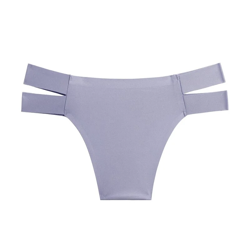 Billionm Women Sexy Panties Solid Color Low Waist Briefs Waist Slit Breathable Underwear Female Summer Seamless Cool Underpants Lingerie