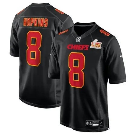 Men's Kansas City Chiefs #8 DeAndre Hopkins  Carbon Black Super Bowl LIX Fashion Game Jersey