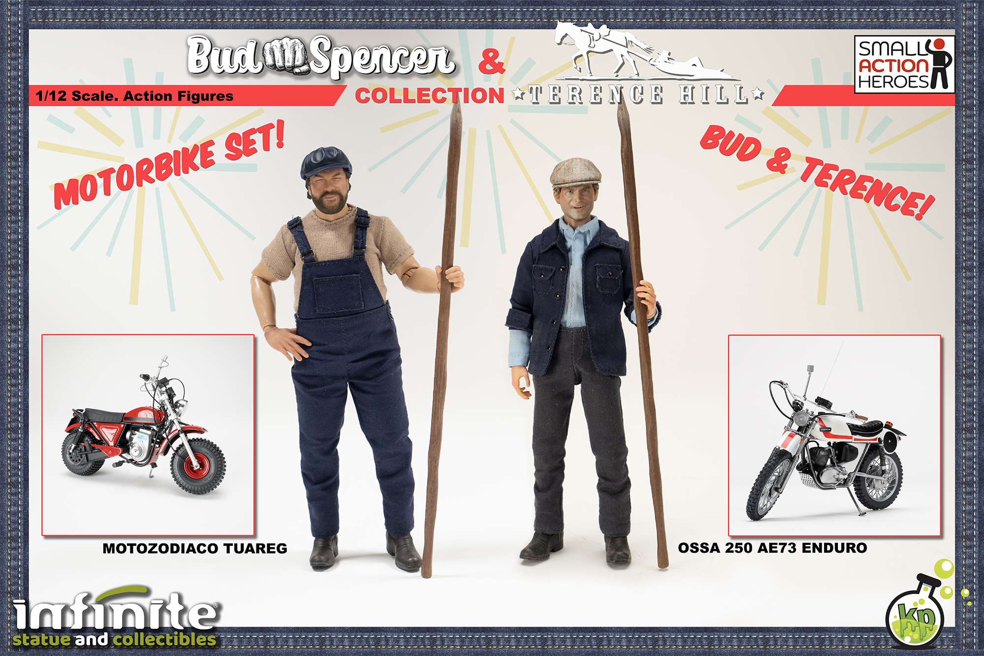 Pre-order Infinite Statue X Kaustic Plastik-<Watch out, we are mad >1974 1:12 scale Bud Spencer & Terence Hill Figures Motorcycle/Dune Buggy-crazyfigure