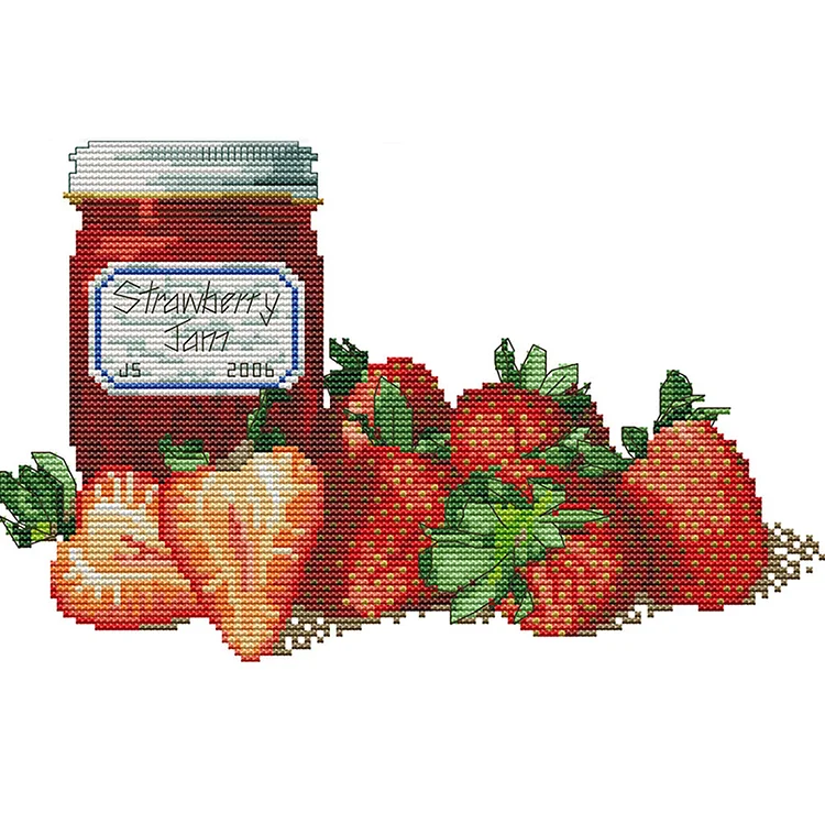 Strawberry Jam 14CT Printed Cross Stitch Kits (32*20CM) fgoby