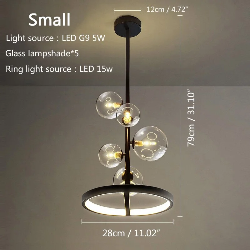 Artpad Nordic Ceiling lights Led 28 48cm Circle Ceiling Hanging Black Loft Living Dining Room Kitchen Lighting Fixture