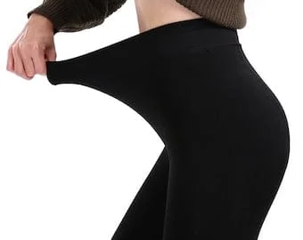 pornhint Pornhint Women Leggings /Winter Warm Plus Size Leggings/ Solid Color Velvet Women Leggings High Waist Leggings Stretchy Black Leggings