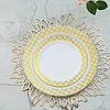 10 Pack | White 7.5" Gold Buffalo Plaid Rim Plastic Dessert Plates, Round Appetizer Salad Plates W/Checkered Rim