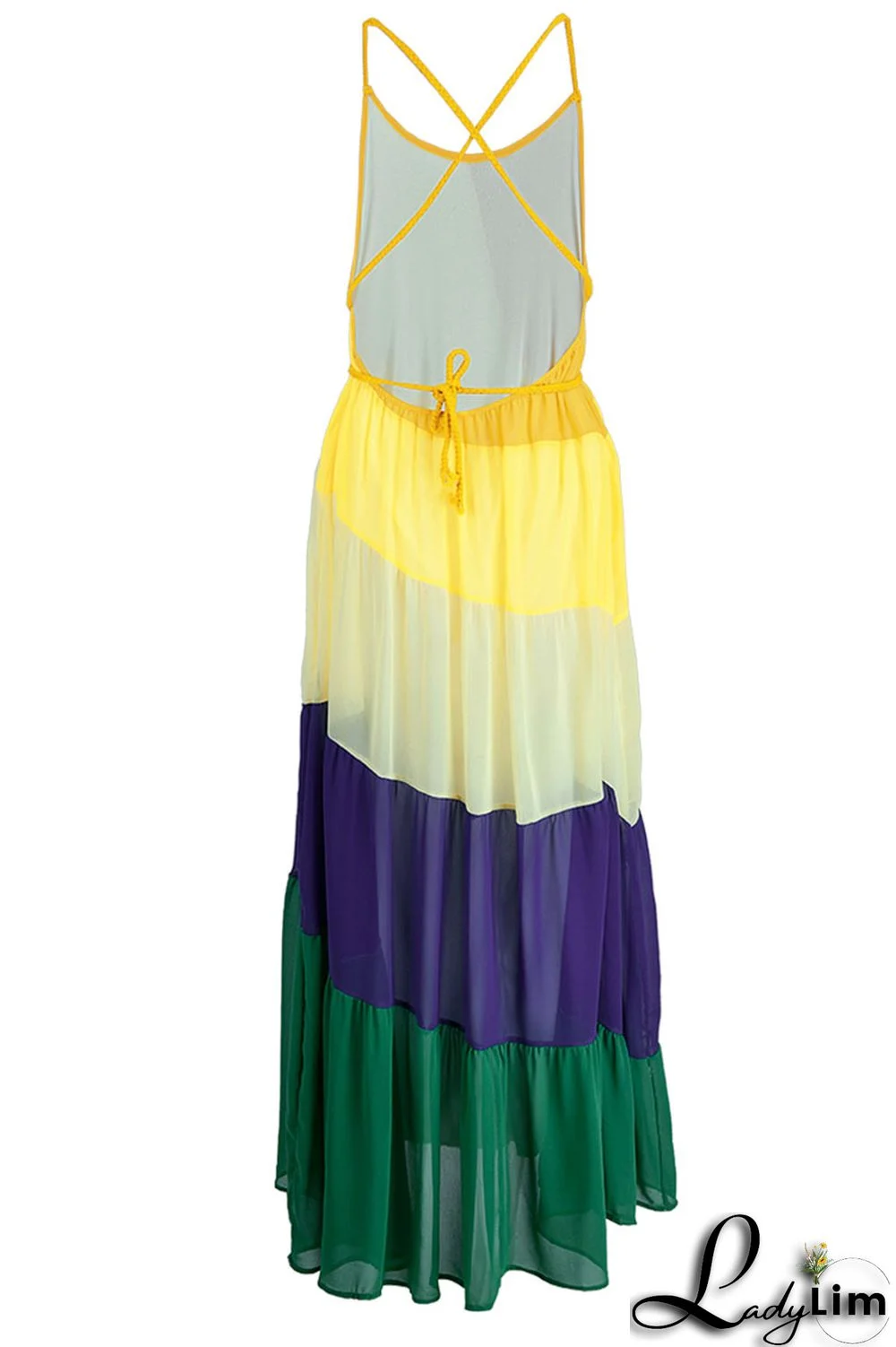 Orange Sexy Print Patchwork Backless Straight Dresses