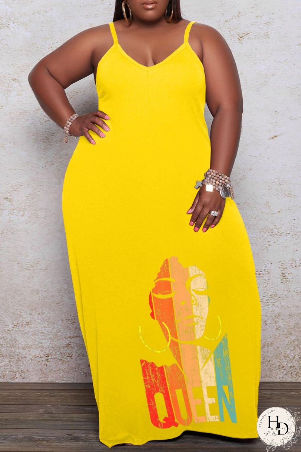 White Sexy Casual Print Backless Spaghetti Strap Long Dress Plus Size Dresses