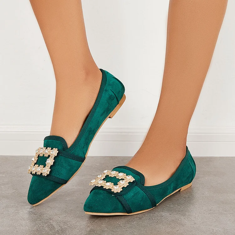 Casual Point Toe Slip on Backless Loafers Flat Walking Shoes