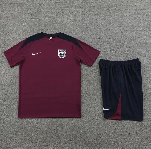 24/25 England Training Kit Short Sleeve Football Jersey Set Thai Quality