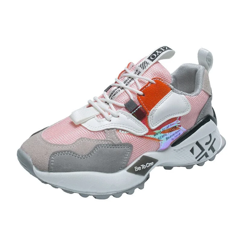 Fujin women sneakers 2021 spring autumn ladies shoes platform  for women flats lace up breathable sport casual platform shoes