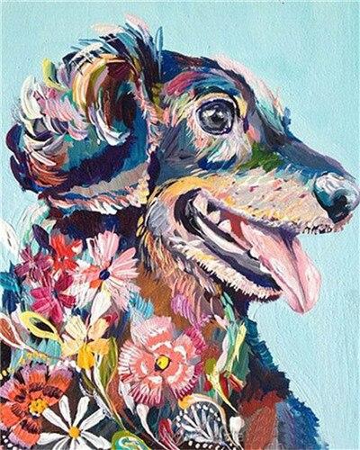 

Dog Portrait Made of Flowers – Paint By Numbers - 40*50CM, 501 Original