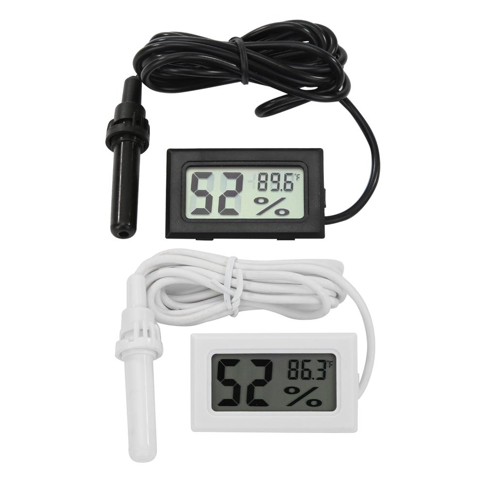 

Digital LCD Thermometer Hygrometer with Probe Temperature Humidity Gauge, Black, 501 Original