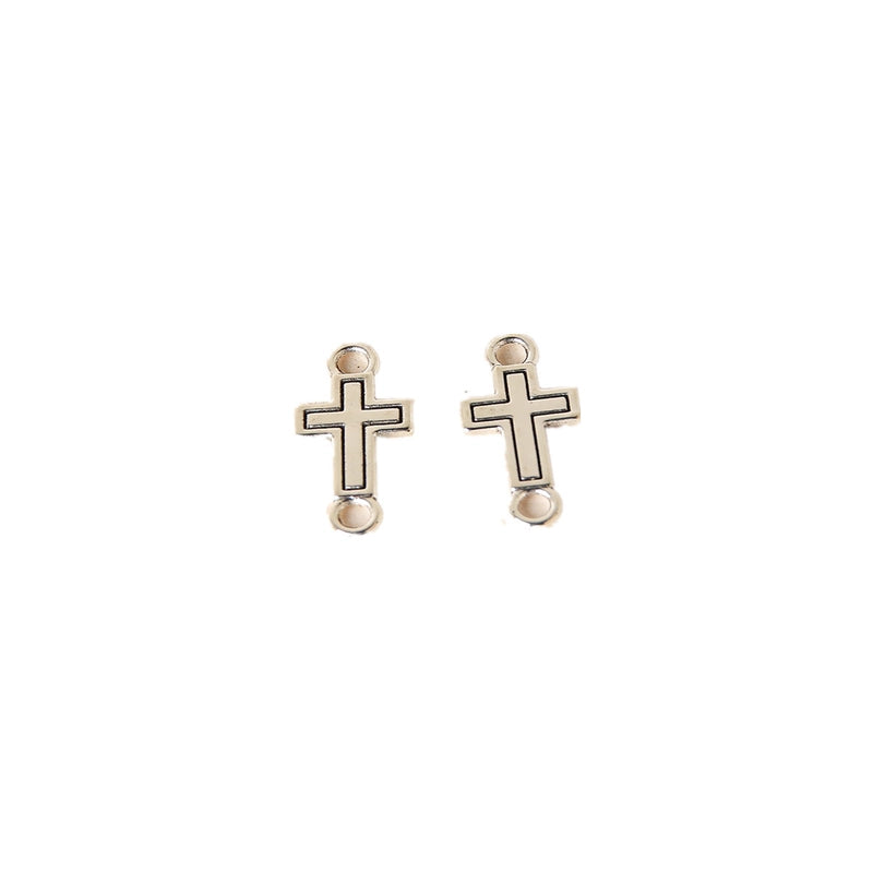 10 PCS/Package 8 * 20mm Alloy Cross Polished Pendant Jewelry Accessories