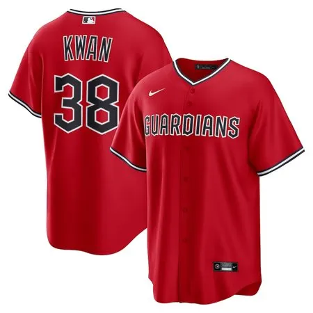 Men's Cleveland Guardians #38 Steven Kwan  Red Alternate Replica 2.0 Player Jersey