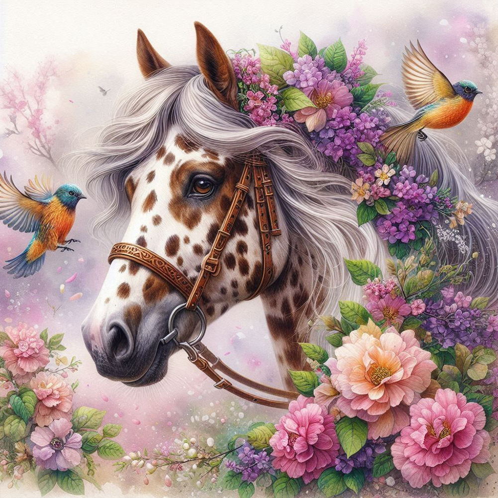 Horse 40*40cm(canvas) full round drill diamond painting