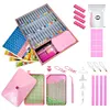 2-in-1 Diamond Art Storage Containers & Line-Up Tray Gift Set, 45 tray boxes+tool set,Upgrade Convex Point Bottom Design for Efficient Crafting DIY Diamond Art Accessories