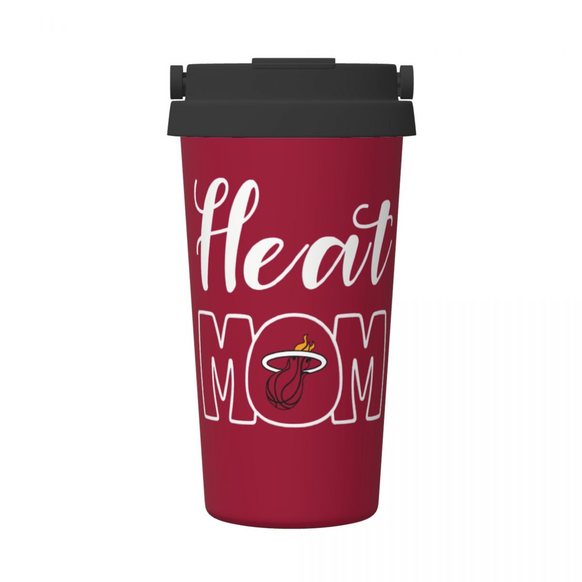 Miami Heat Mom 16oz Stainless Steel Tumbler with Flip Lid Portable Handle