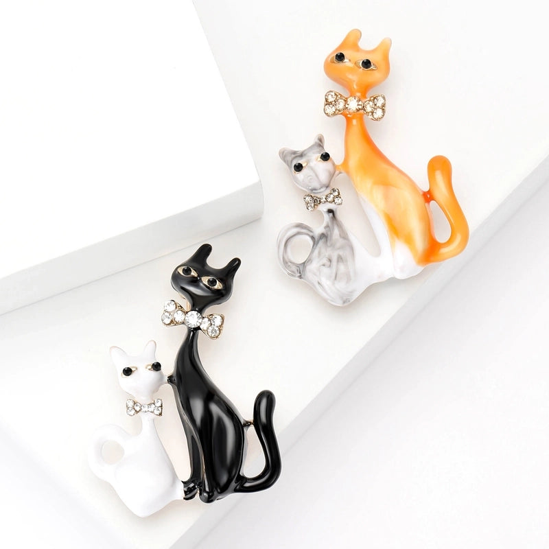 Cute Classic Style Pin Cat Alloy Enamel Women's Brooches