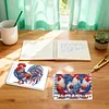 2 Pack USA Flag Rooster DIY Diamond Art Spiral Notebook Kit 80 Pages No Lines